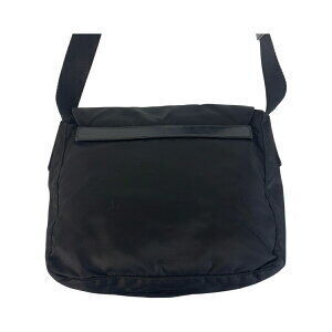 Prada nylon bag black messenger plate triangular Tessuto shoulder leather logo